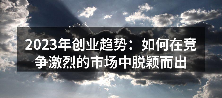 2023年创业趋势：如何在竞争激烈的市场中脱颖而出